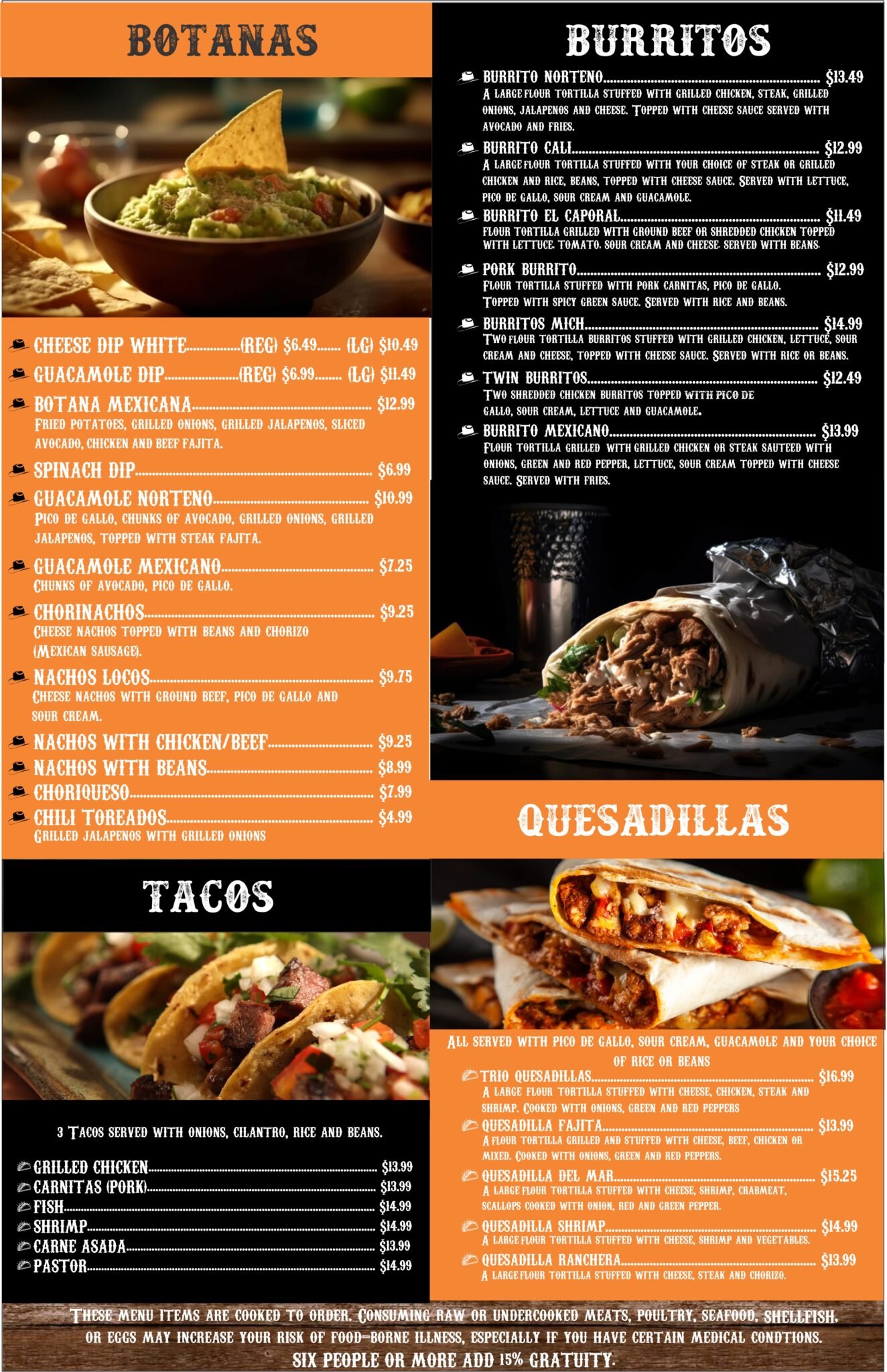 Full Menu – El Caporal Mexican